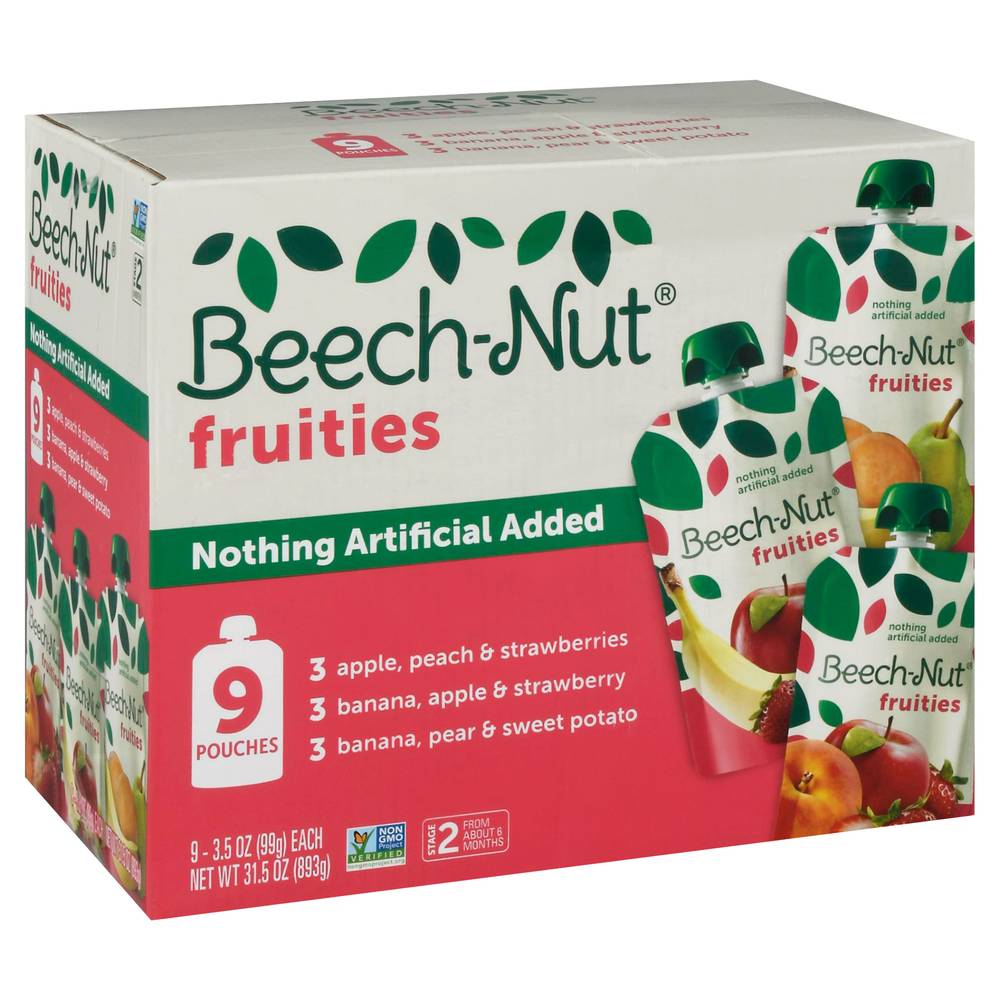 Beech-Nut Fruities Baby Food, Assorted (3.5 oz, 9 ct)