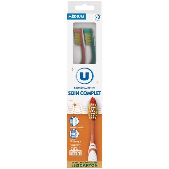 Les Produits U - Brosse à dents soin complet, Médium (2)