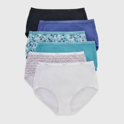 Hanes Core Cotton Briefs Underwear, Women, 8, Multicolour (6 ct)