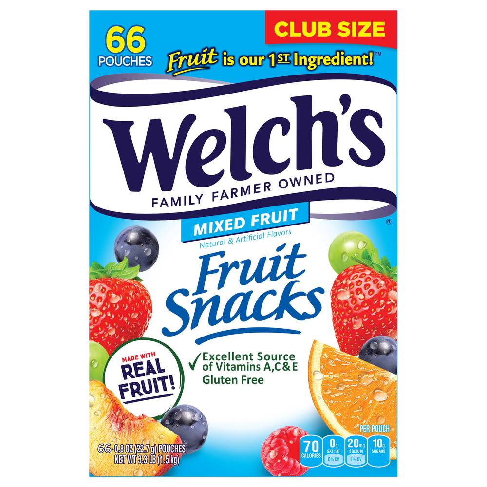 Welch's Mixed Fruit Snacks (3.3 lbs, 66 ct)