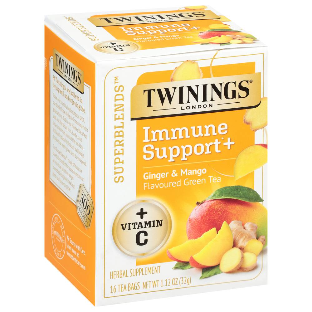 Twinings Immune Support + Ginger & Mango Green Tea (16 ct)