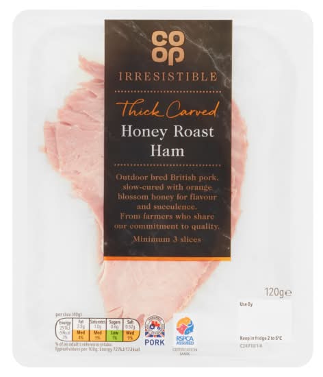 Co-op Irresistible Thick Carved Honey Roast Ham (120g)