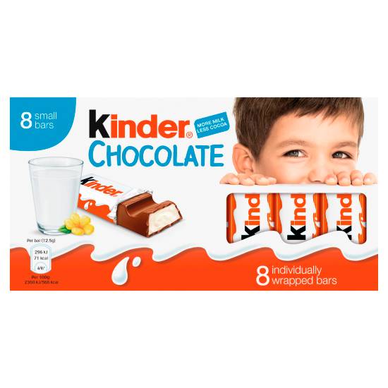 Kinder Small Chocolate Bars Multipack 8 Pack, 12.5g (100g)