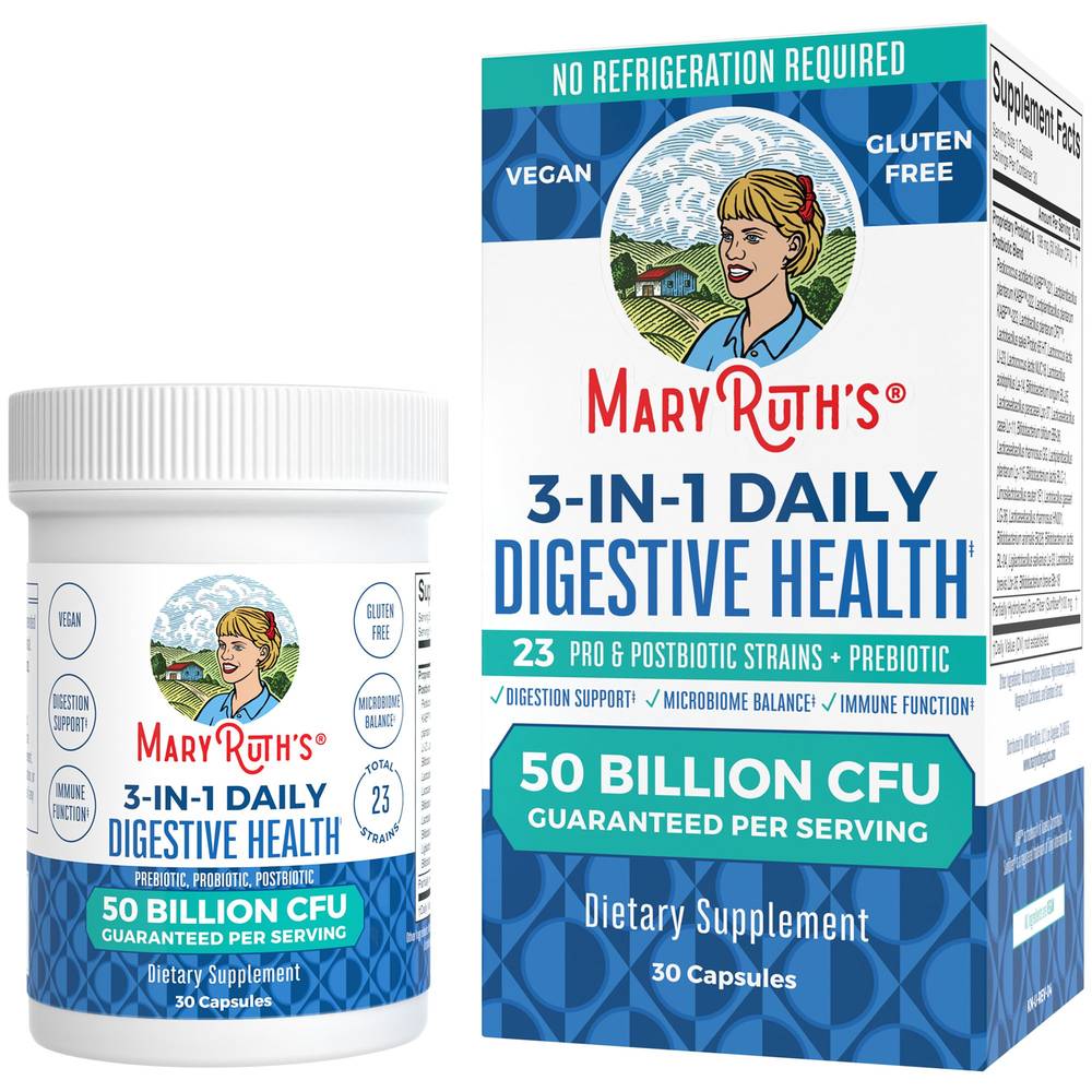 Maryruth's 3-in-1 Daily Digestive Health Probiotic (30ct)
