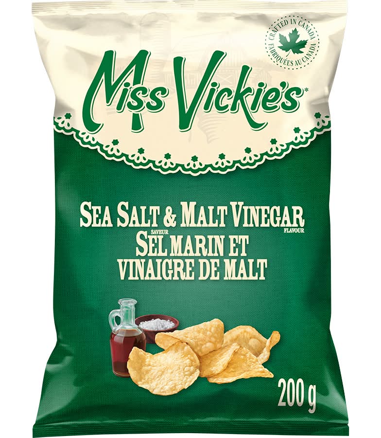 Miss Vickie's Kettle Cooked Potato Chips, Sea Salt & Malt Vinegar (200 g)