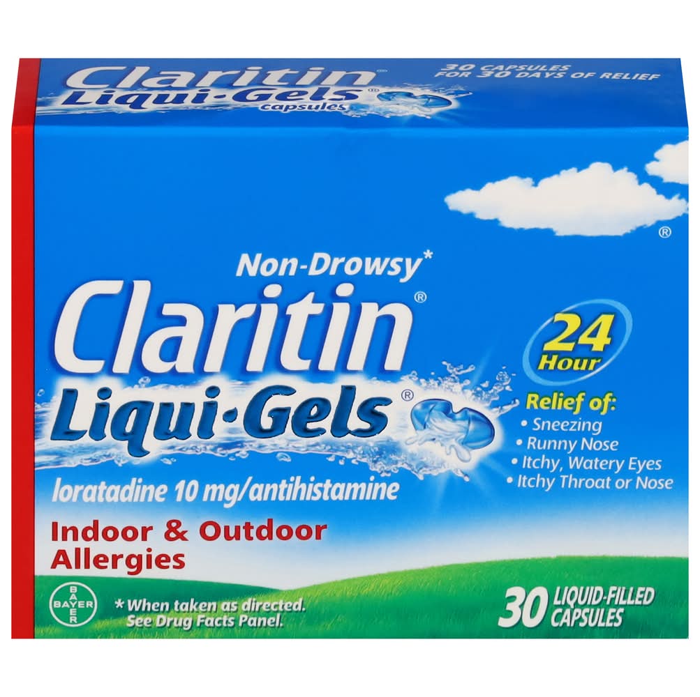 Claritin Non-Drowsy Indoor & Outdoor Allergy Relief Liquid Filled Capsules (30 ct)