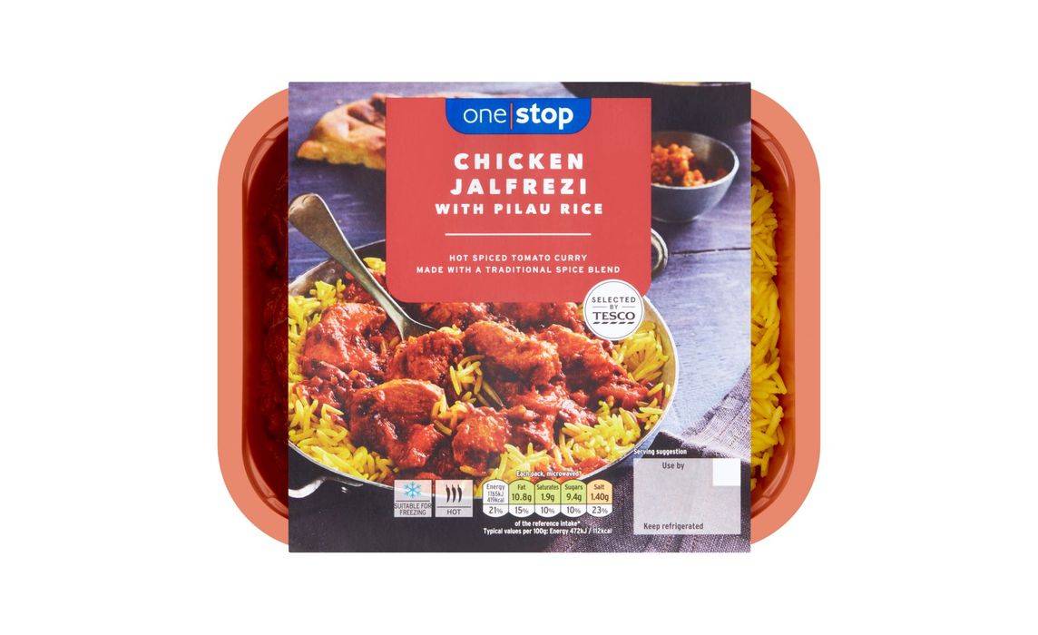 One Stop Chicken Jalfrezi & Pilau Rice Ready Meal 400g (403051)