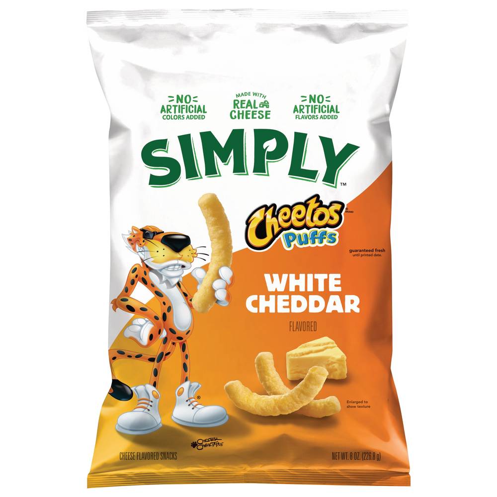 Cheetos Simply Puffs Snacks, White Cheddar Cheese (8 oz)