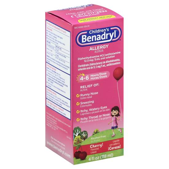 Children's Benadryl Cherry Flavored Allergy
