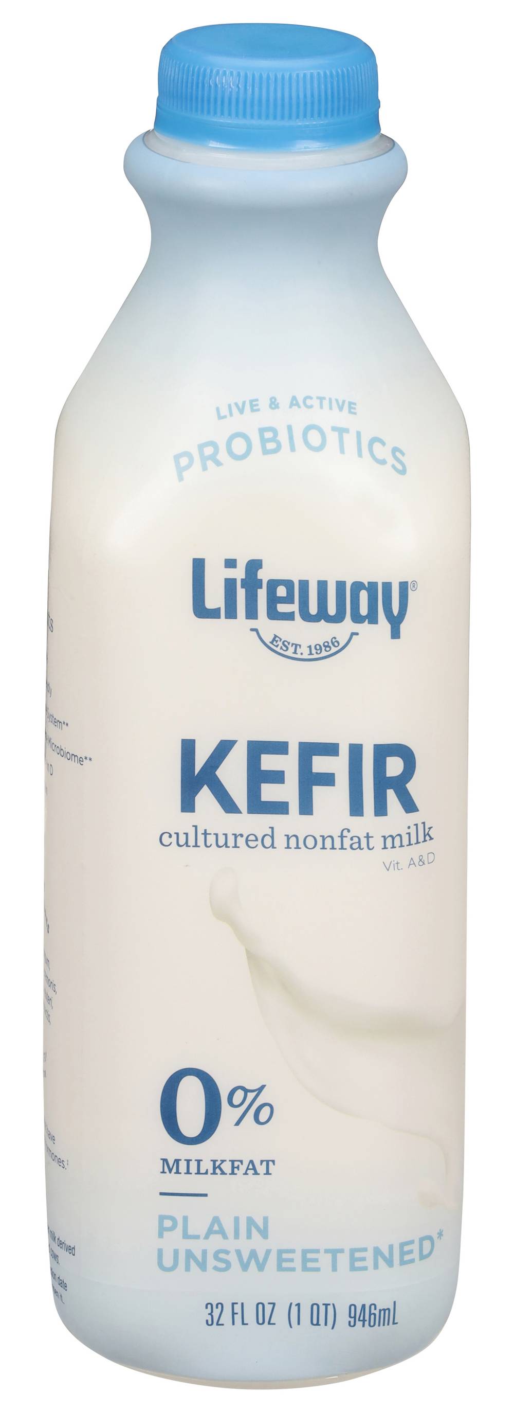 Lifeway Plain Unsweetened Kefir Cultured Low Fat Milk (2.09 lbs)