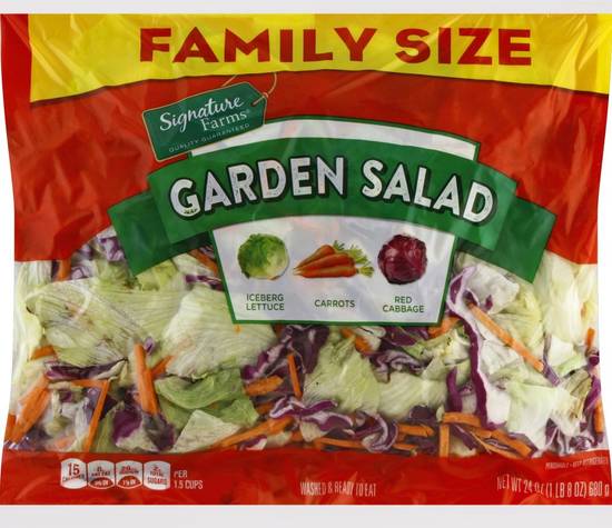 Order Signature Farms · Family Size Garden Salad (24 oz) food online from Safeway store, Butte on bringmethat.com