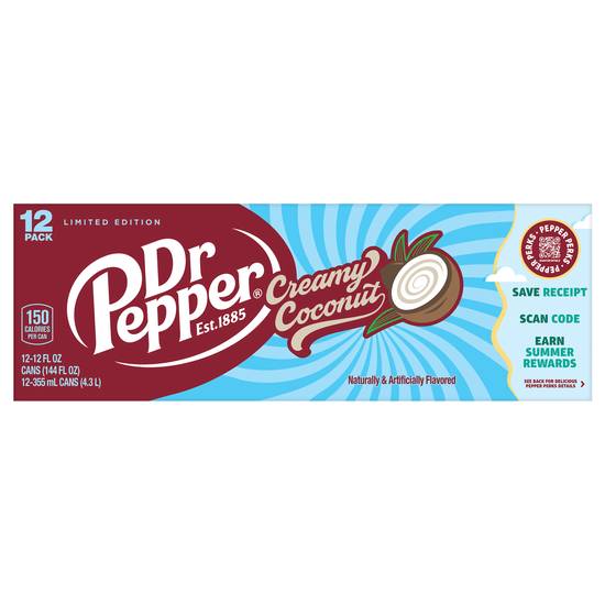 Dr Pepper Soda Drink (12 pack, 12 fl oz) (creamy coconut)