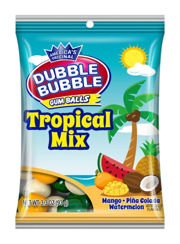 Dubble Bubble Tropical Mix Gum Balls, 1-ct.