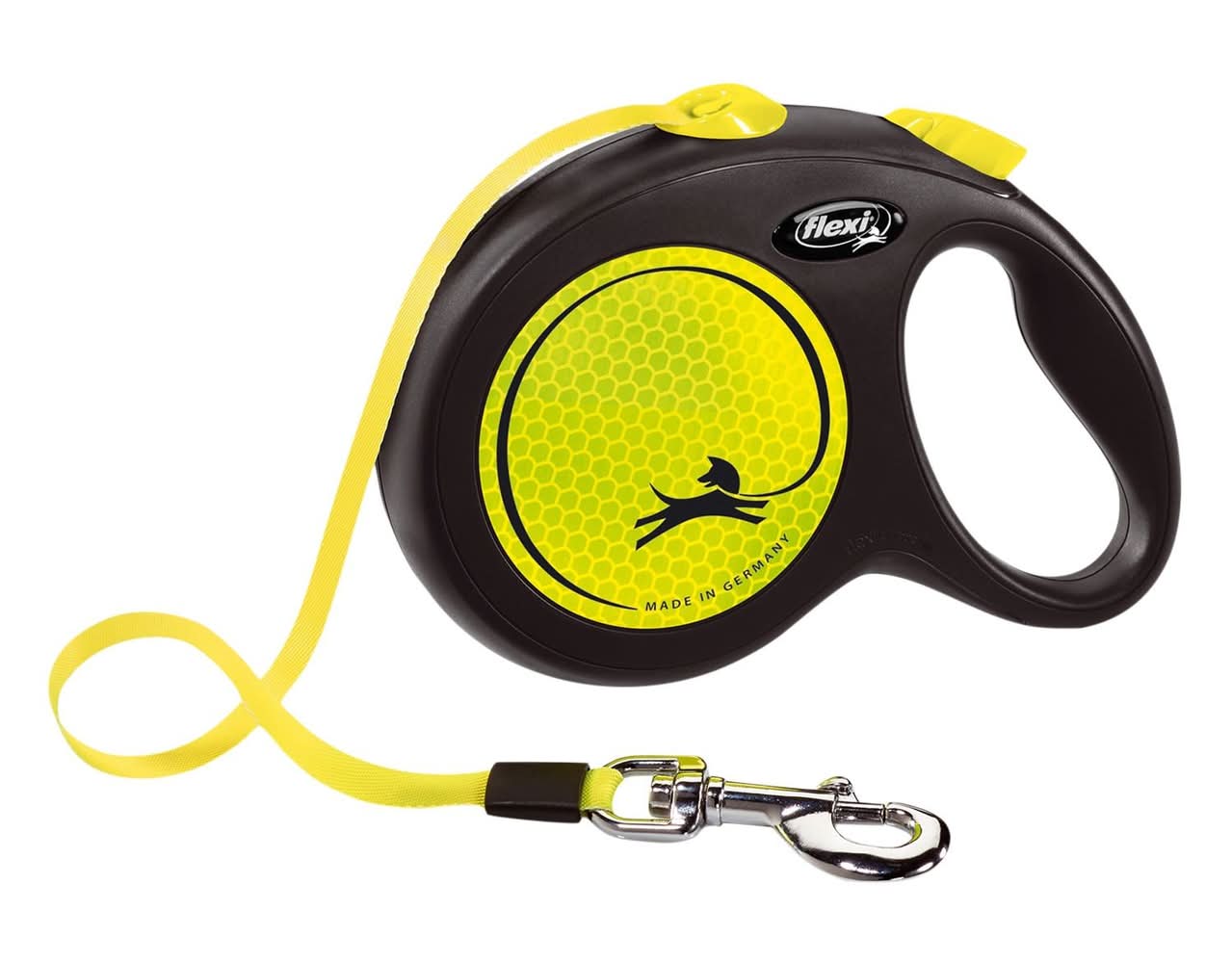 Flexi Neon Tape Leash 16ft Yellow, Large