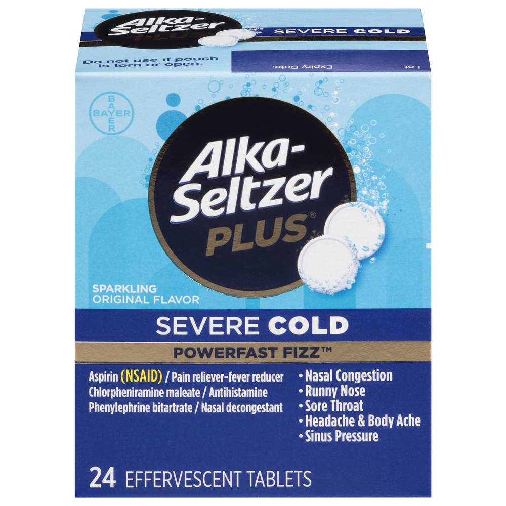 Alka-Seltzer Plus Powerfast Fizz Severe Cold Sparkling Original (24 ct)