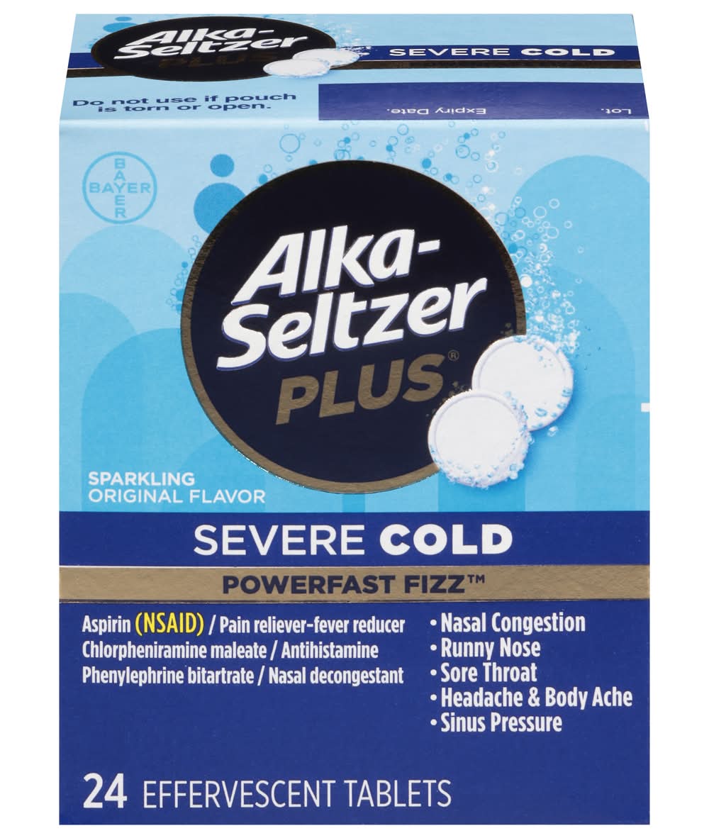 Alka-Seltzer Plus Powerfast Fizz Severe Cold Effervescent Tablets (24 ct)
