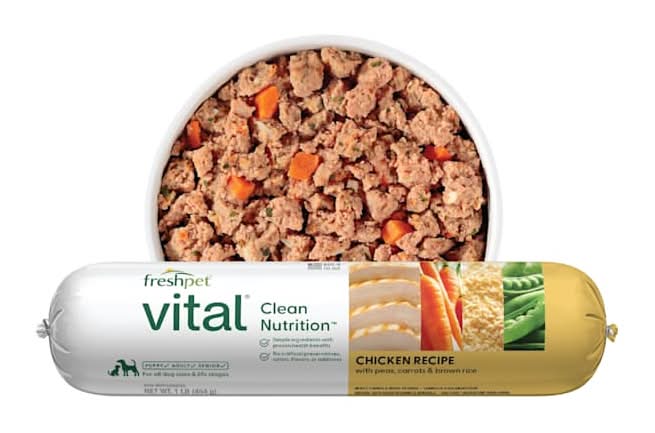 Freshpet Vital Chicken Recipe with Peas, Carrots & Brown Rice Roll Fresh Dog Food, 1 lbs.