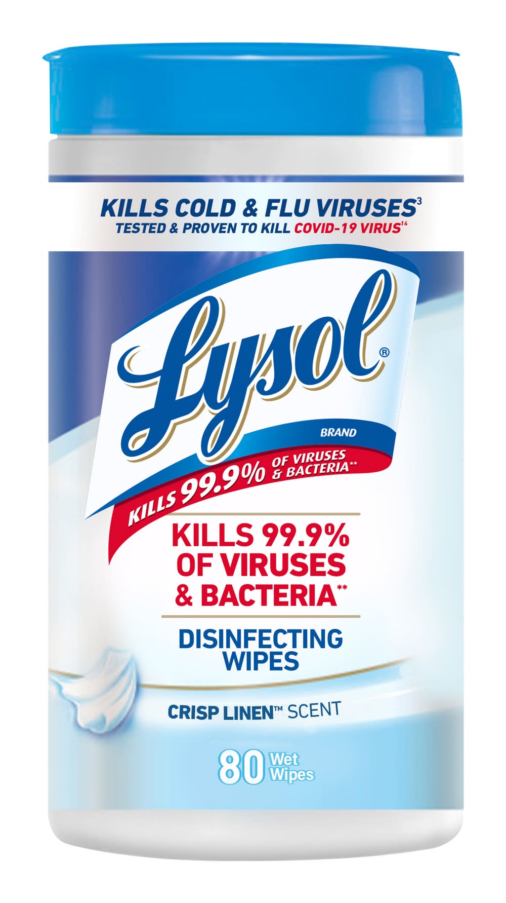 Lysol Multi-Surface Antibacterial Disinfecting Wipes, Crisp Linen (80 ct)
