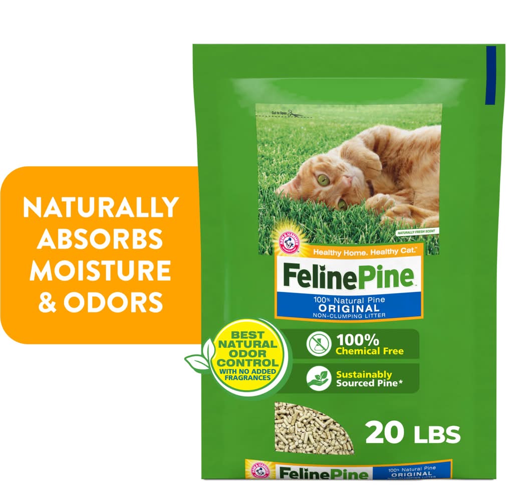 FelinePine 100% Natural Pine Original Non Clumping Cat Litter (20 lbs)