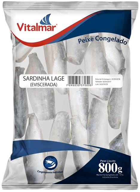 Vitalmar sardinha evis congelada (pacote 800g)