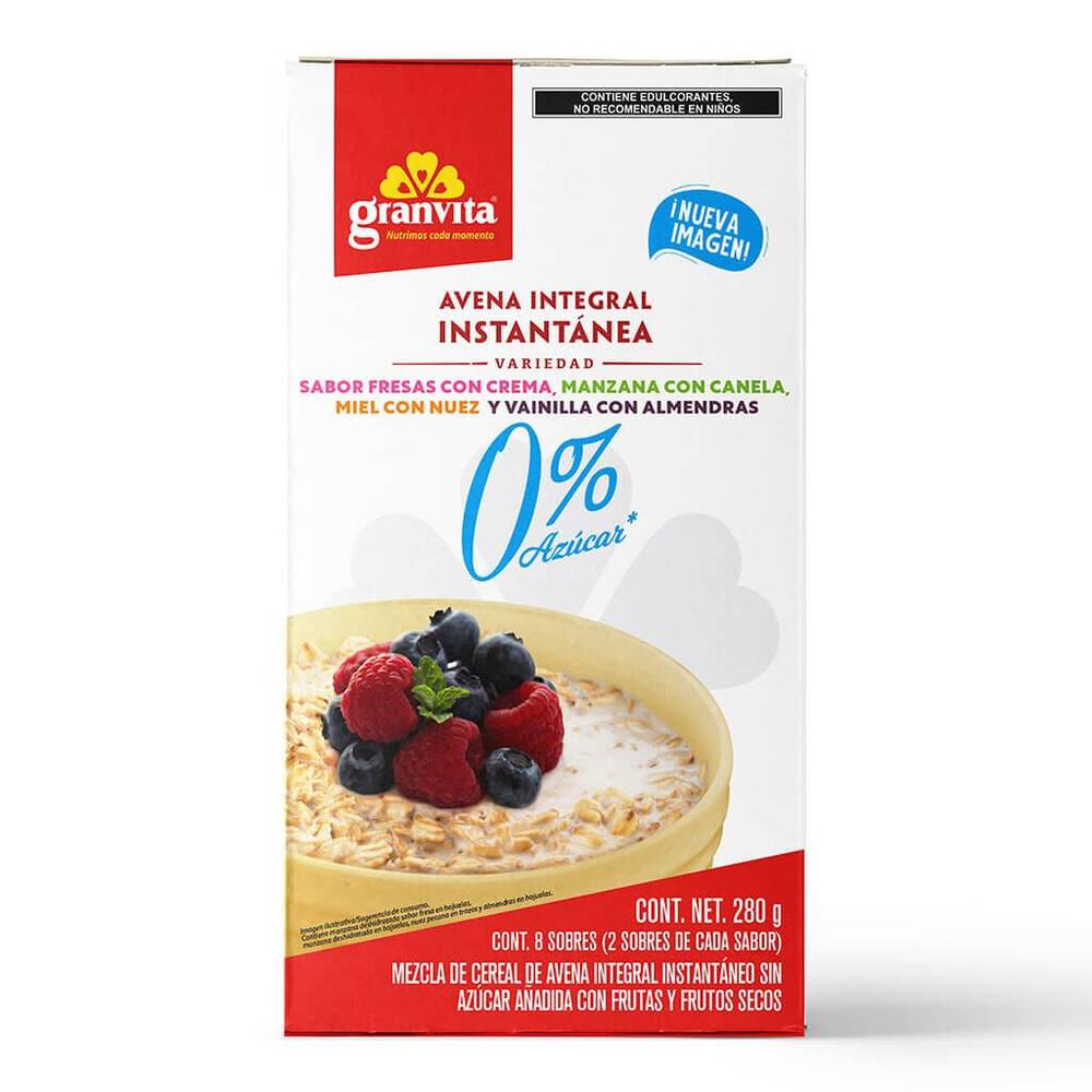 Granvita · Avena instantánea integral variedad de sabores (280 g)