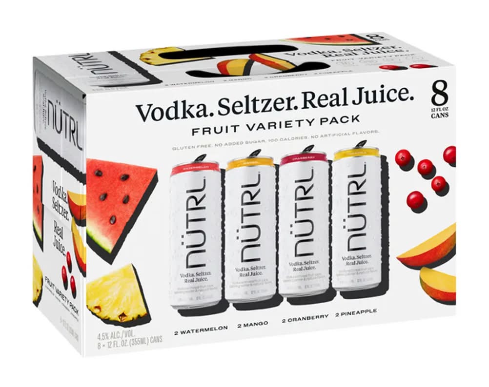 Nutrl Vodka Seltzer Fruit Variety - 8 Pack