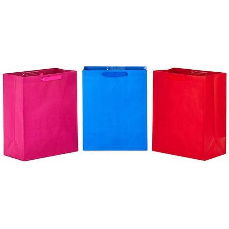 Hallmark Large Gift Bags Assorted Solid Colors (3ct)