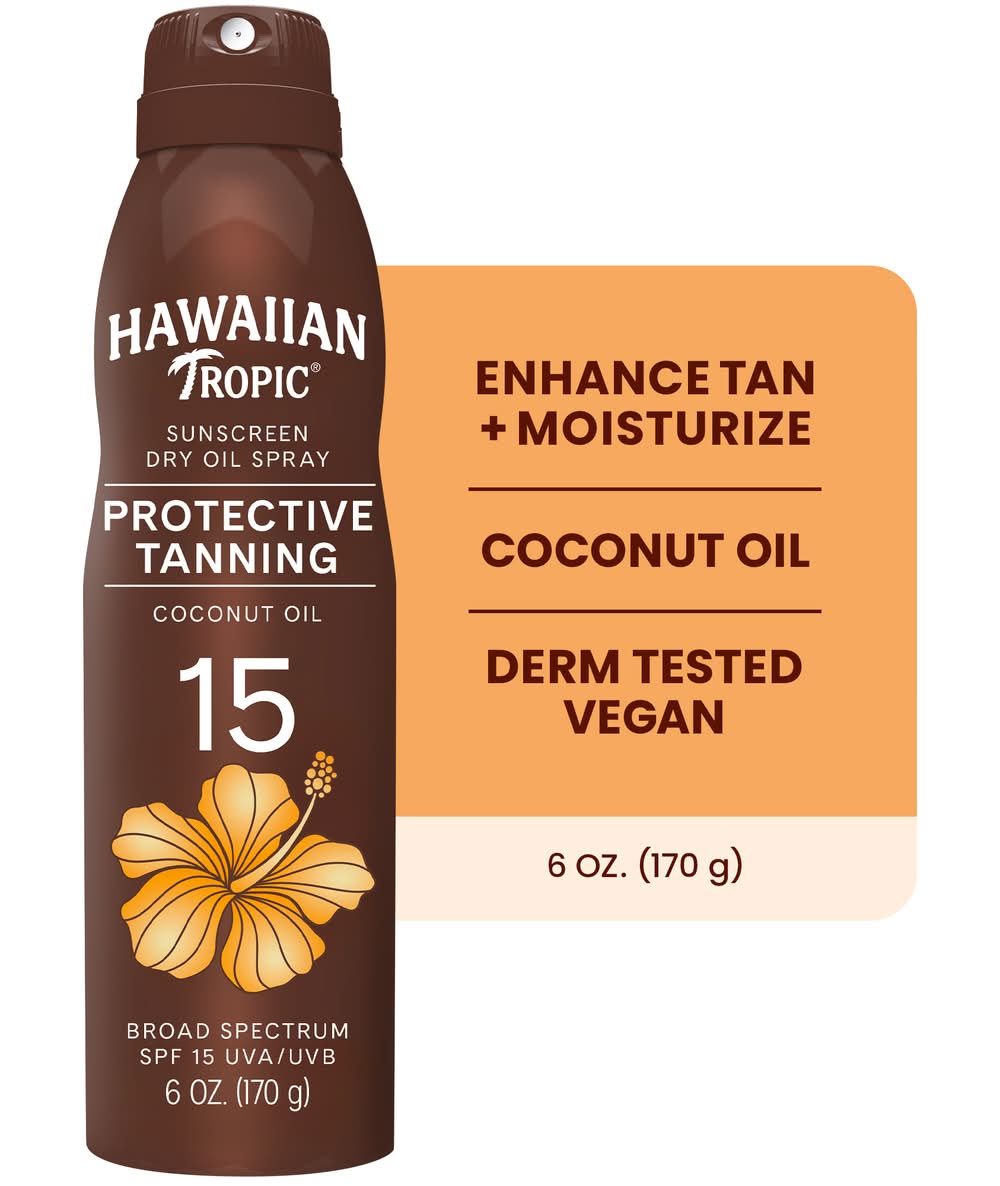 Hawaiian Tropic Protective Tanning Spf 15 Dry Oil Spray (6 oz)