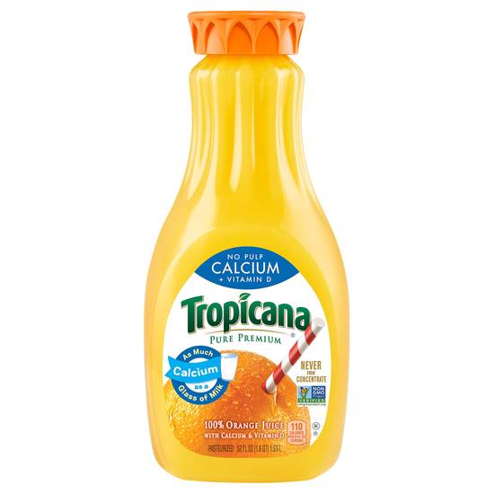 Tropicana No Pulp Calcium & Vitamin D Orange Juice (52 fl oz)