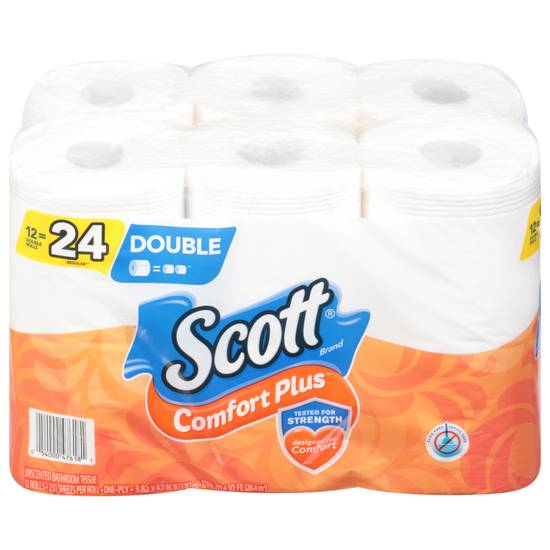 Scott Comfort Plus Double Unscented Bathroom Tissue (12 rolls)