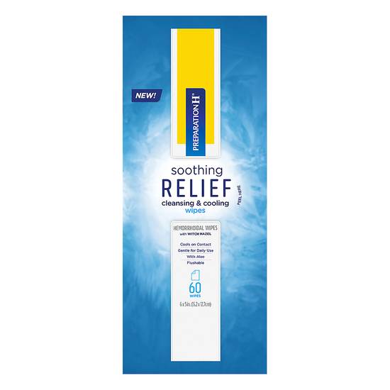 Preparation H Soothing Relief Cleansing & Cooling Wipes (60 ct)