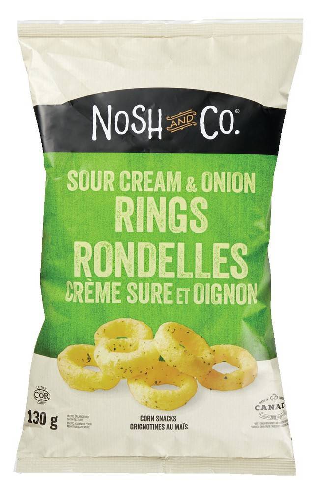 Nosh & Co Sour Cream Onion Rings Corn Snacks (130 g)