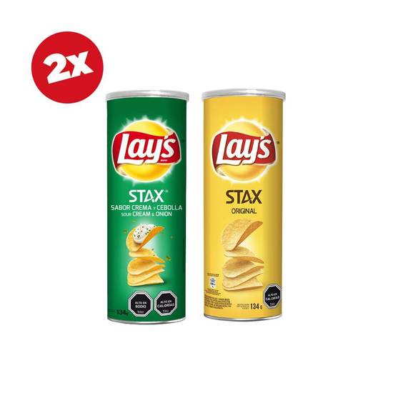 2 x Lays Stax 134 g variedades