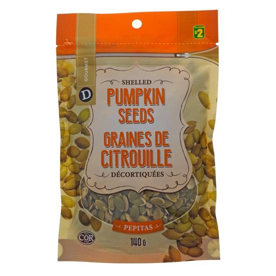 D Gourmet Shelled Pumpkin Seeds (140 g)