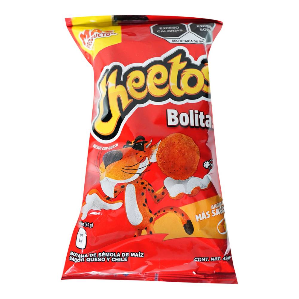Cheetos botana bolitas sabor queso y chile (bolsa 45 g)