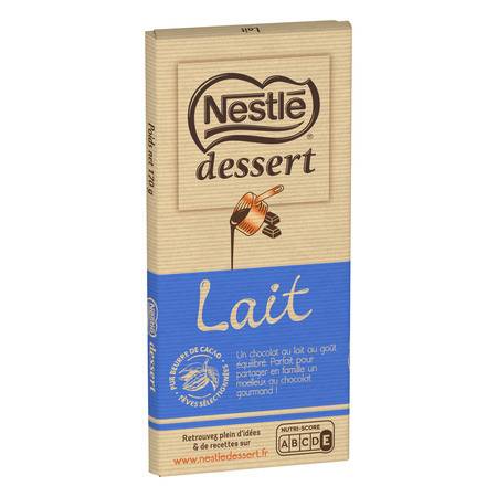 Chocolat pâtissier au lait DESSERT NESTLE - la tablette de 170 g
