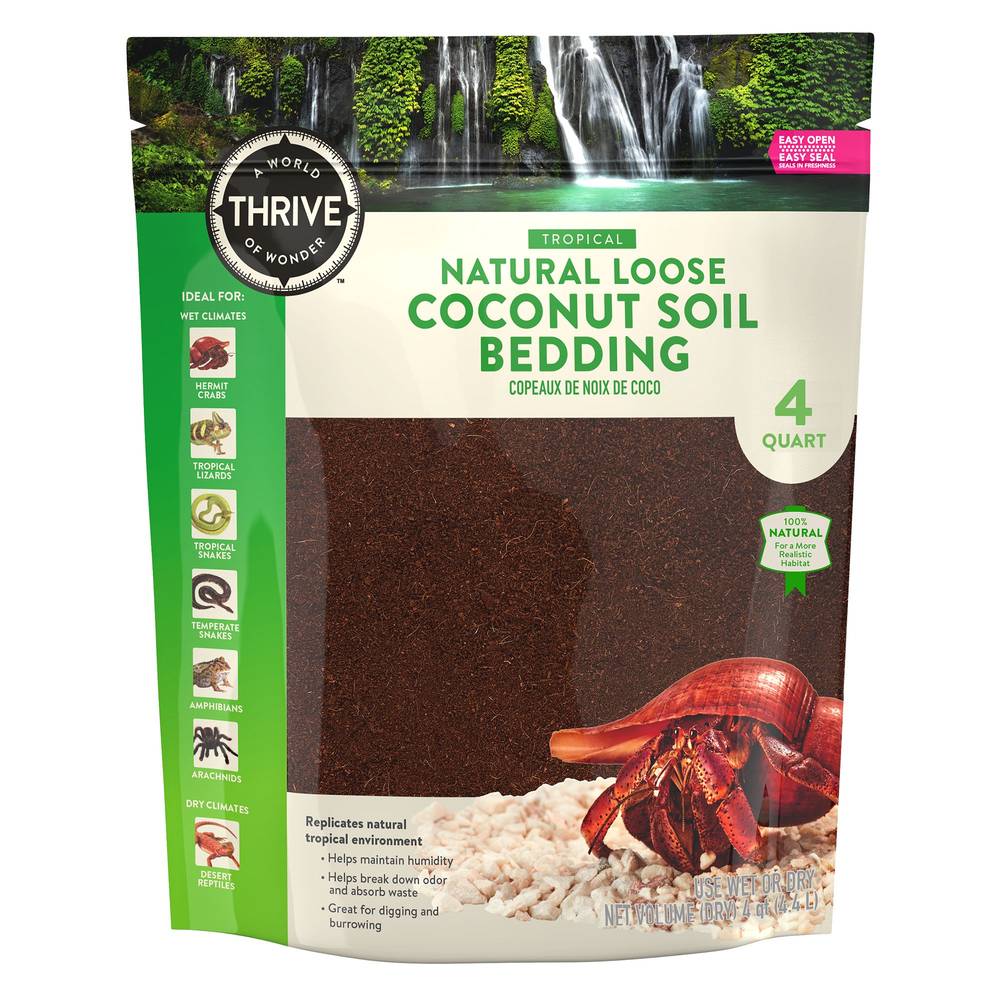 Thrive Natural Loose Coconut Soil Reptile Bedding (Size: 4 Qt)
