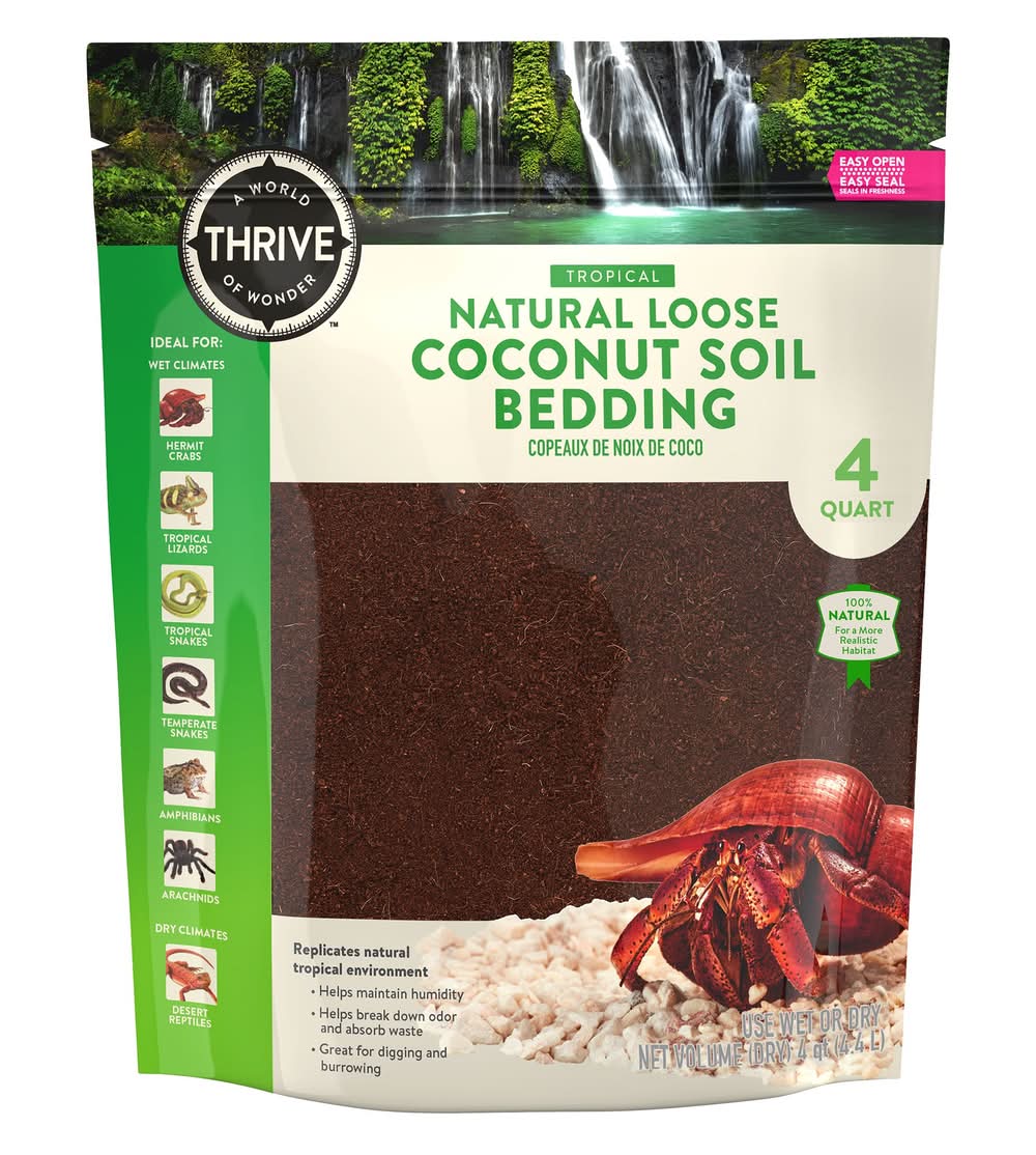 Thrive Natural Loose Coconut Soil Reptile Bedding (Size: 4 Qt)