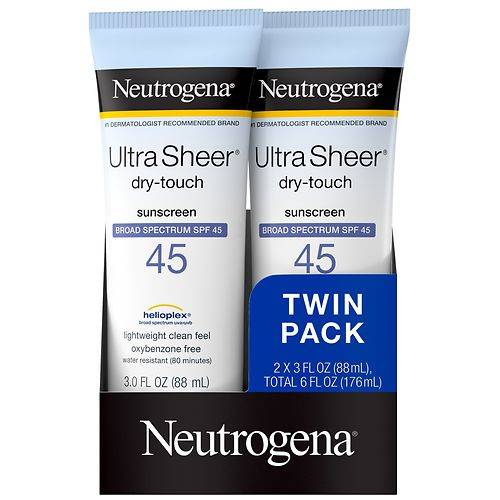 Neutrogena Ultra Sheer Dry-Touch Water Resistant Sunscreen SPF 45 - 3.0 fl oz x 2 pack