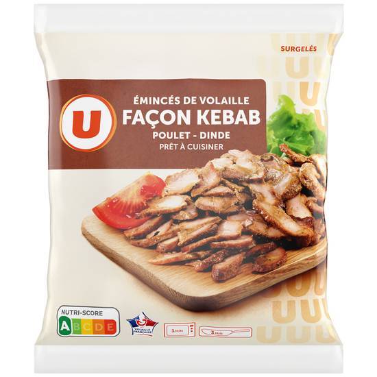Les Produits U - Emincés de volaille cuits kebab