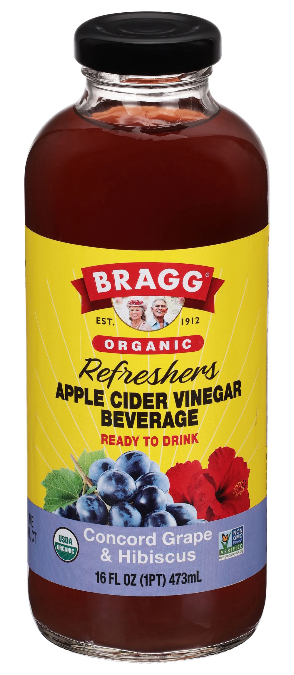 Bragg Refreshers Prebiotic Organic Concord Grape & Hibiscus Apple Cider Vinegar (16 fl oz)