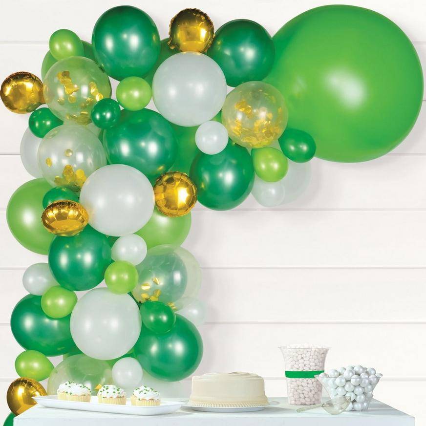 Uninflated Air-Filled Emerald Isle St. Patrick's Day Foil Latex Balloon Garland Kit