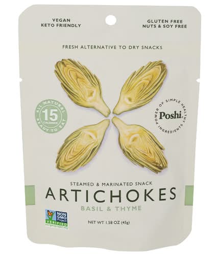 Poshi Veggie Snacks Basil & Thyme Marinated Artichokes