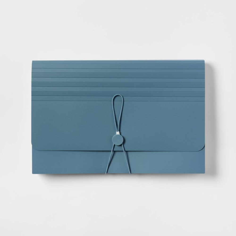 up&up 24 Pocket Expanding File Folder, Slate Blue