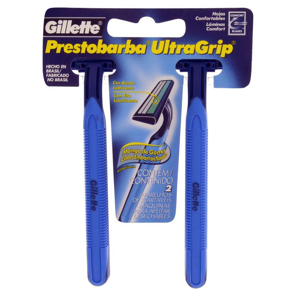 Gillette Aparelho de barbear descartável Prestobarba Ultragrip (2 unidades)