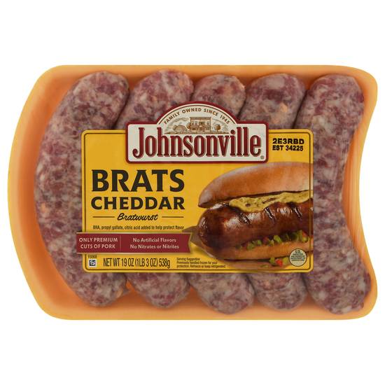 Johnsonville Brats Cheddar Bratwurst Sausages