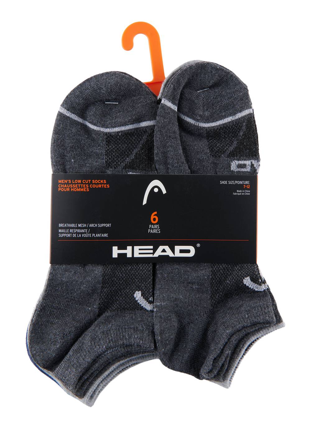 Head Ankle Socks, 10-13, Mild Blue (6 pack)