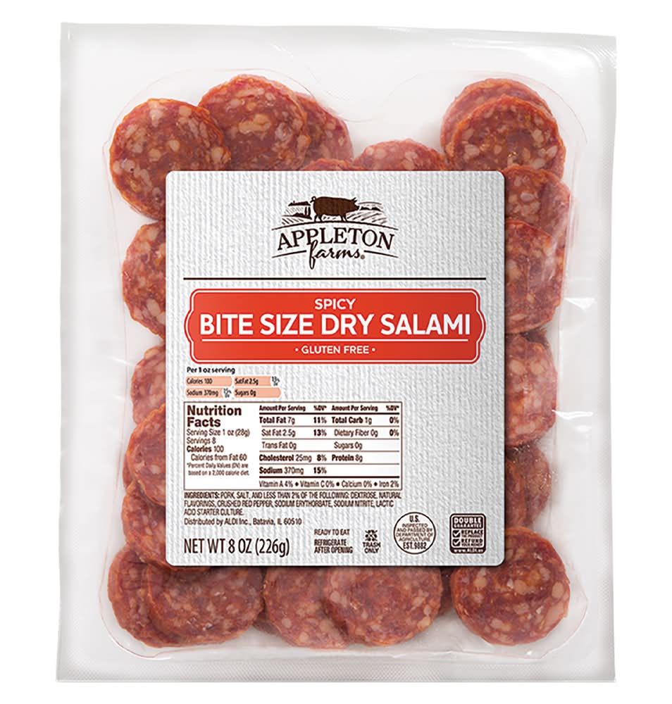 Appleton Farms Bite Size Spicy Dry Salami (8 oz)