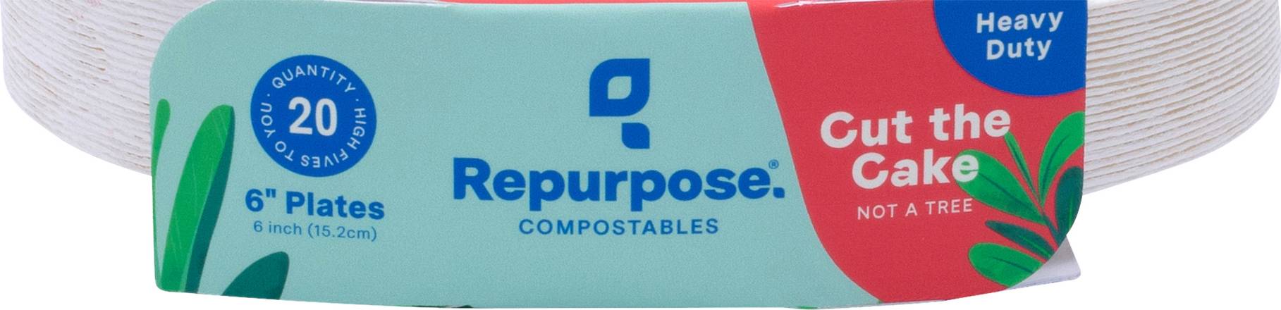 Repurpose 6 in Heavy Duty Compostable Plates (20 plates)