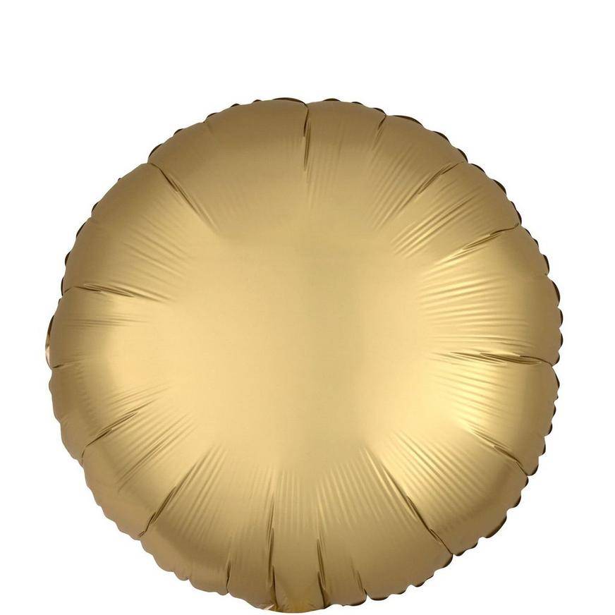 Uninflated Gold Satin Round Balloon, 17in